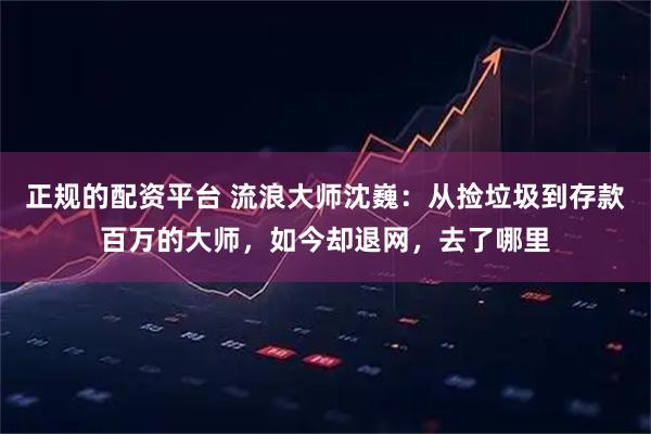 正规的配资平台 流浪大师沈巍：从捡垃圾到存款百万的大师，如今却退网，去了哪里