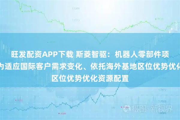 旺发配资APP下载 斯菱智驱：机器人零部件项目调整系为适应国际客户需求变化、依托海外基地区位优势优化资源配置